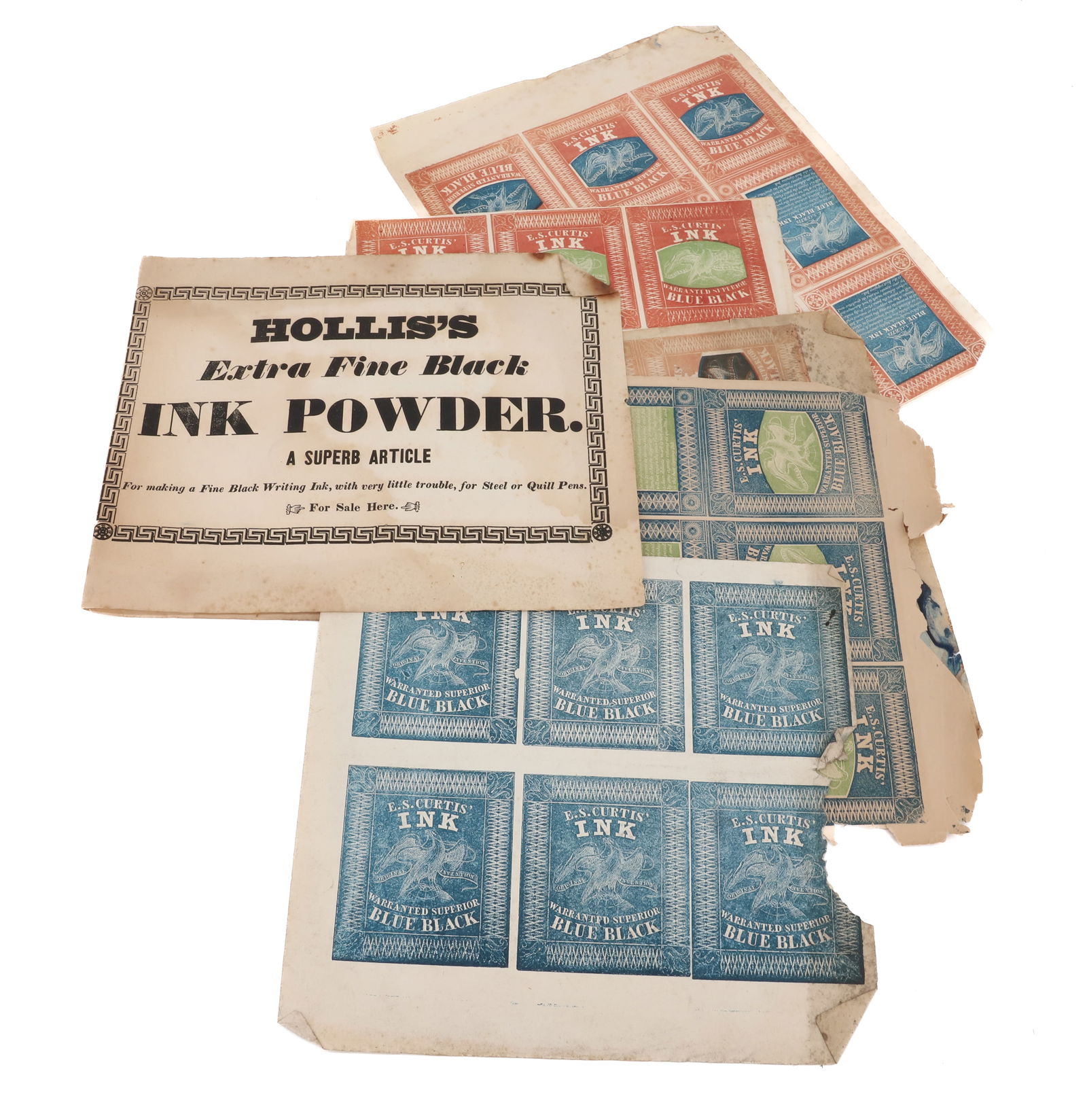 LOT OF ORIGINAL LABELS, CURTIS' INK BOTTLES (1 of 7)