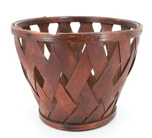 19TH C. WOVEN PRODUCE BASKET