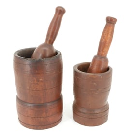 (2) ANTIQUE MORTAR / PESTLES