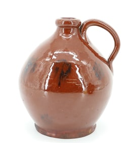 SMALL GLAZED REDWARE JUG
