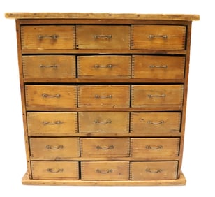 (18) DRAWER WOODEN CABINET