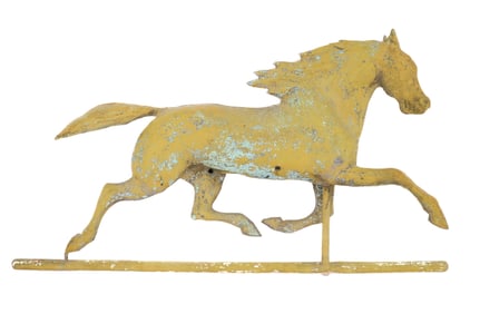 PAINTED COPPER RUNNING HORSE WEATHERVANE