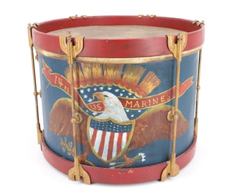 FOLK ART PAINTED DRUM