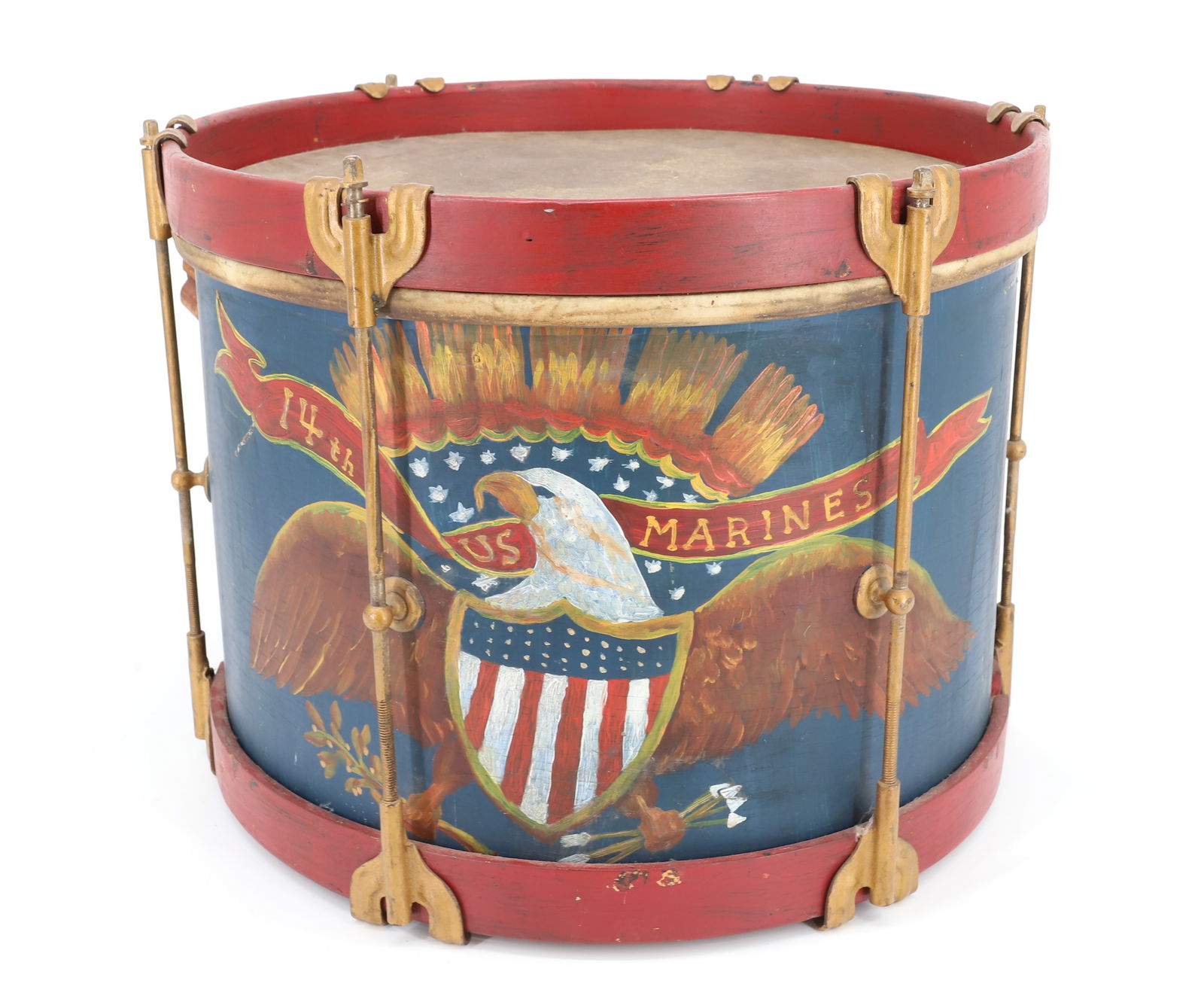 FOLK ART PAINTED DRUM (1 of 4)