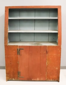 PAINTED COUNTRY CUPBOARD, HUTCH