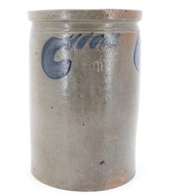 S. BELL & SON STONEWARE DECORATED JAR