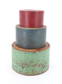 (3) PAINTED WOODEN MEASURES