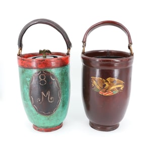 (2) LEATHER FIRE BUCKETS