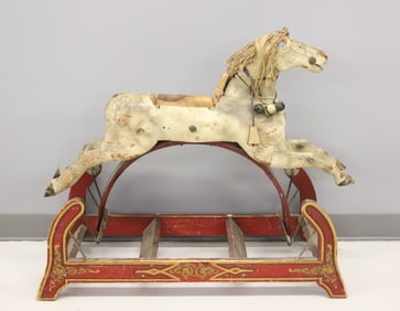 19TH C. CHILD'S ROCKING HORSE