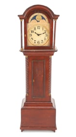 MINIATURE WOODEN GRANDFATHER CASE CLOCK