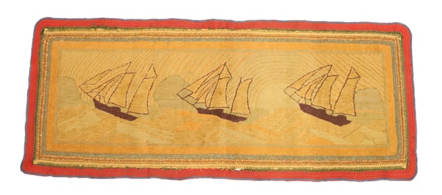 GRENFELL RUG, SAILING SHIPS