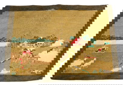 FOLK ART  HOOKED RUG