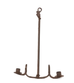 WROUGHT IRON TRAMMEL CANDLE / RUSH LIGHT