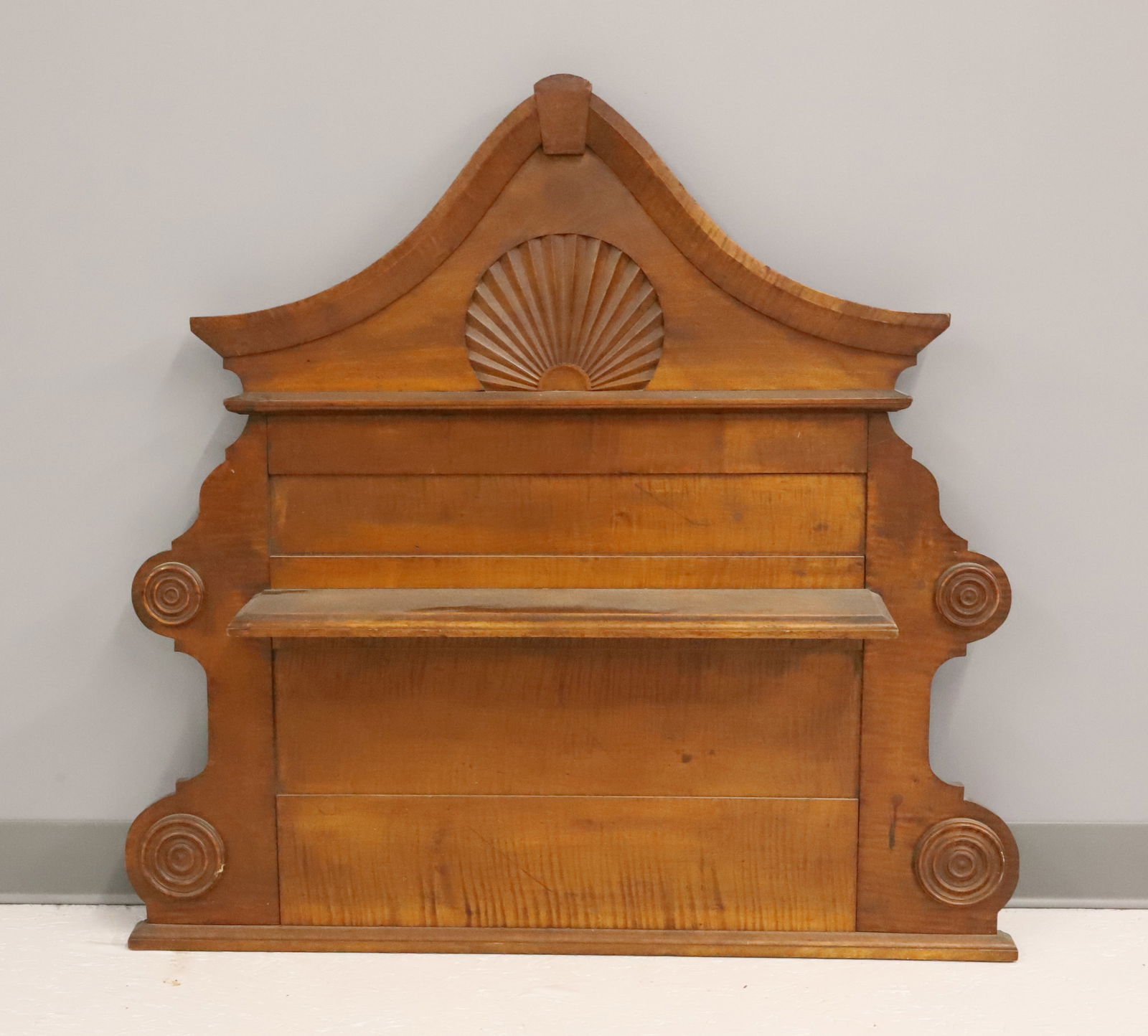 FIGURED MAPLE WALL SHELF (1 of 3)