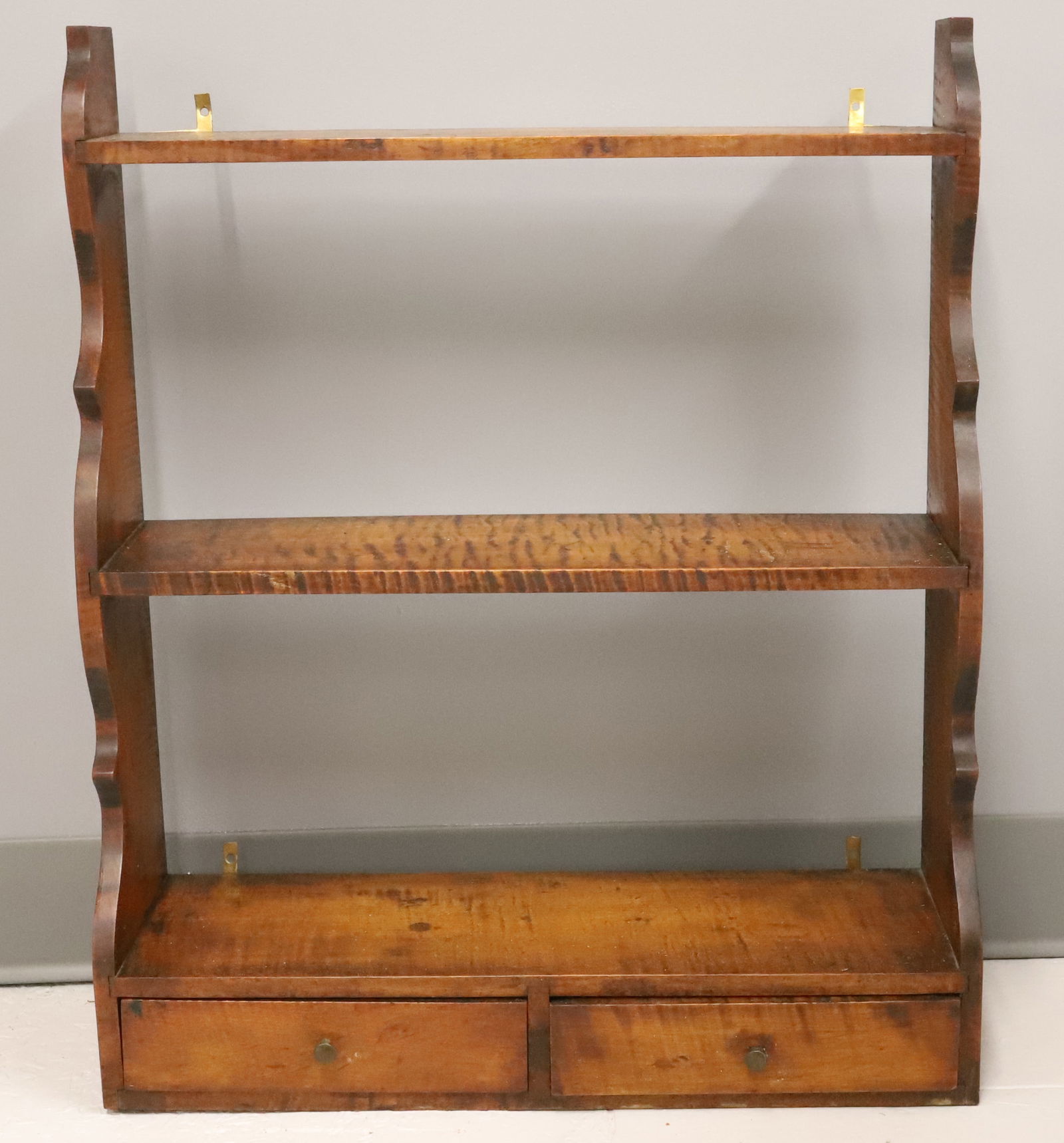 FIGURED MAPLE WALL SHELF (1 of 4)