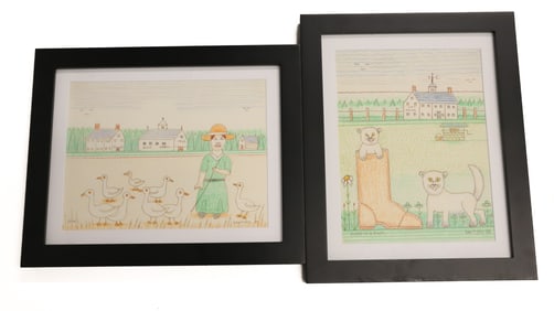 (2) JACK SAVITSKY, CRAYON ON PAPER