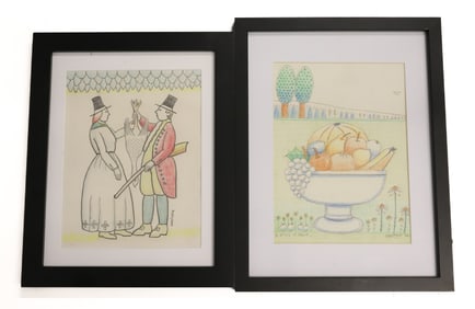 (2) JACK SAVITSKY, CRAYON ON PAPER