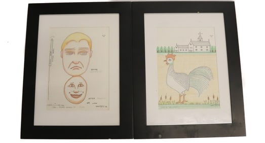 (2) JACK SAVITSKY, CRAYON ON PAPER