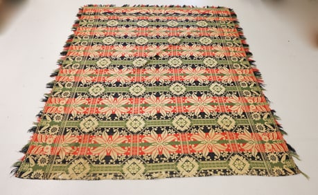 19TH C. MULTI-COLOR COVERLET