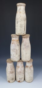 (6) CARNIVAL MILK BOTTLES