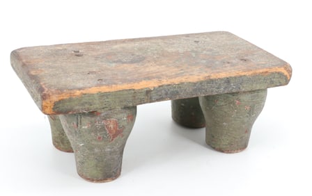 PAINTED WOODEN FOOTSTOOL