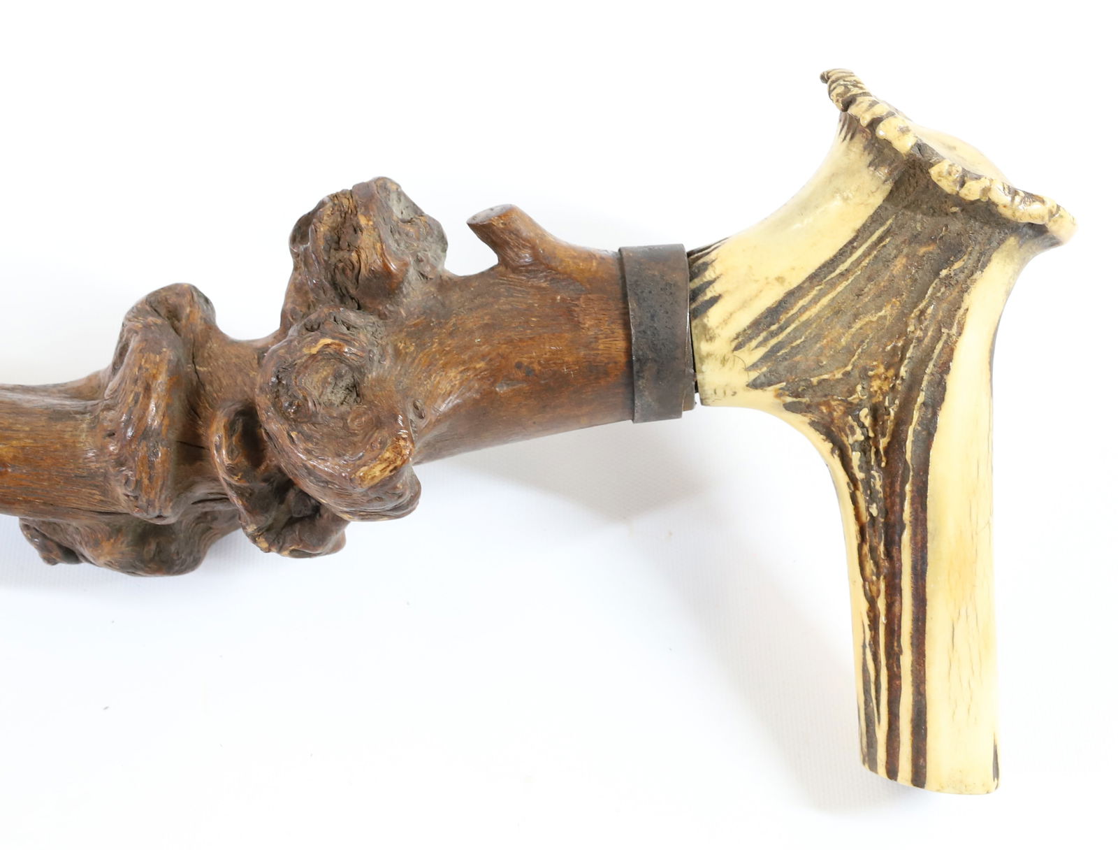 ANTLER HANDLED CANE, WALKING STICK (1 of 3)