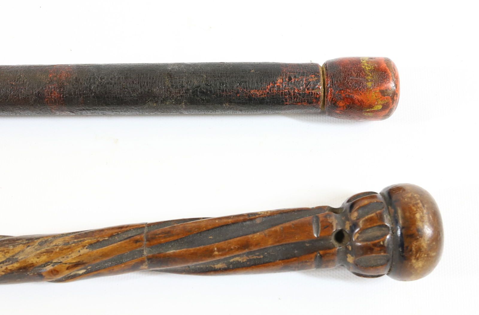 (2) CARVED WALKING STICKS, CANES (1 of 3)