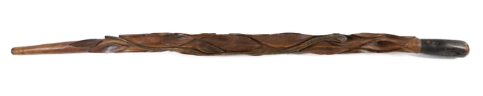 FOLK ART CARVED WALKING STICK, CANE