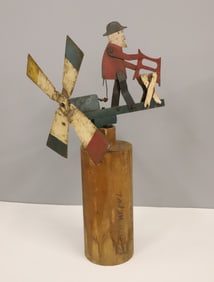 FOLK ART METAL WHIRLIGIG