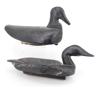 (2) CARVED WOODEN DUCK DECOYS