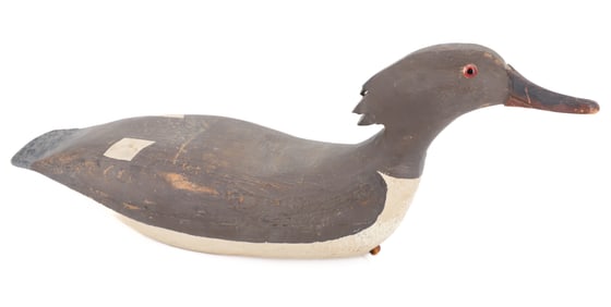 PAINTED DUCK DECOY, MERGANSER