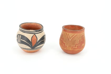 (2) NATIVE AMERICAN DECORATED POTS