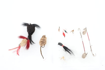 LOT OF FISHING FLIES AND HOOKS