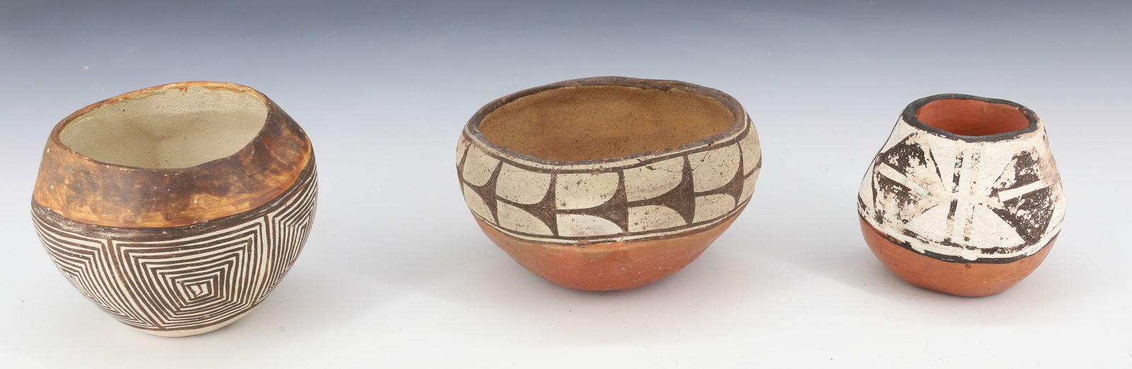 (3) NATIVE AMERICAN DECORATED POTS (1 of 5)
