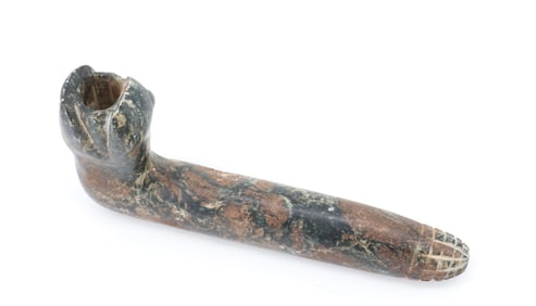 CARVED STONE EFFIGY PIPE