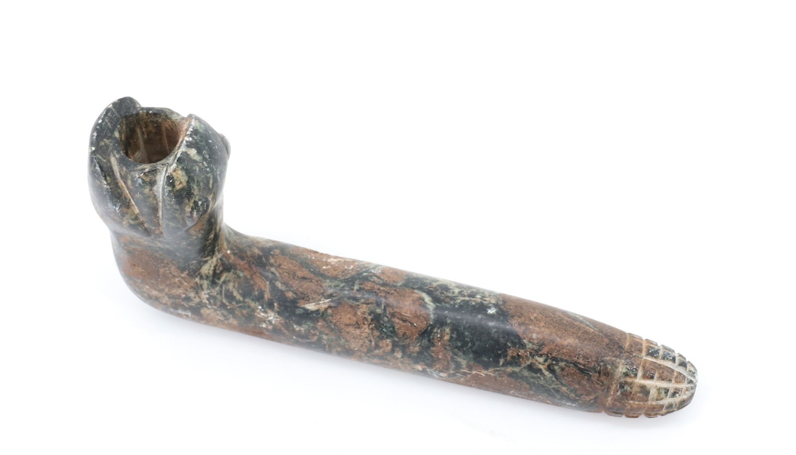 CARVED STONE EFFIGY PIPE (1 of 4)