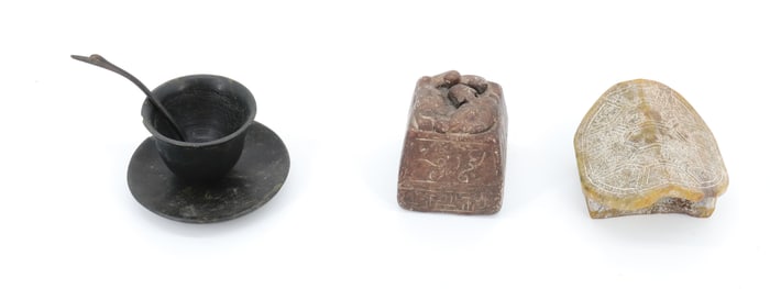 LOT OF CARVED STONE ITEMS