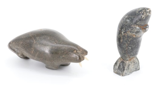 CARVED WALRUS AND SEAL, ESKIMO / INUIT