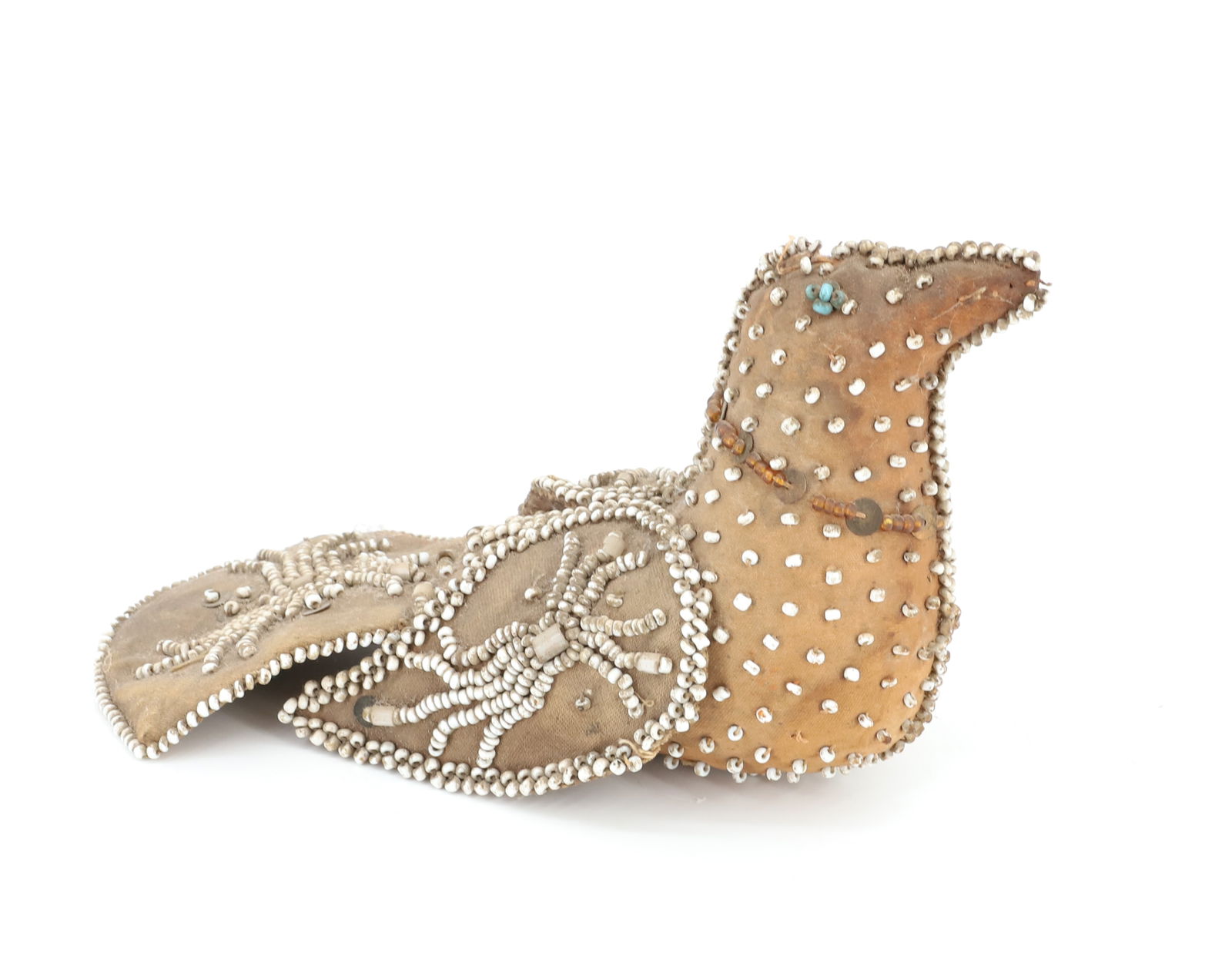 ANTIQUE IROQUOIS BEADED BIRD (1 of 5)