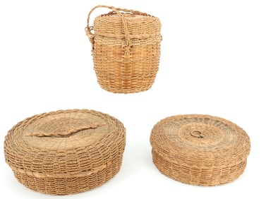 (3) NATIVE AMERICAN TOURIST BASKETS