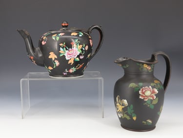 WEDGWOOD PITCHER,DAVENPORT TEAPOT