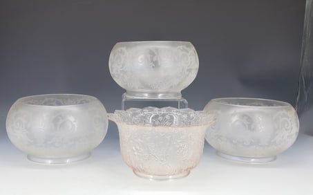 (4) ANTIQUE GAS LIGHT SHADES