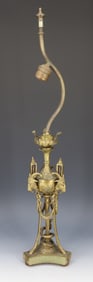 FRENCH BRONZE RAMS HEAD LAMP
