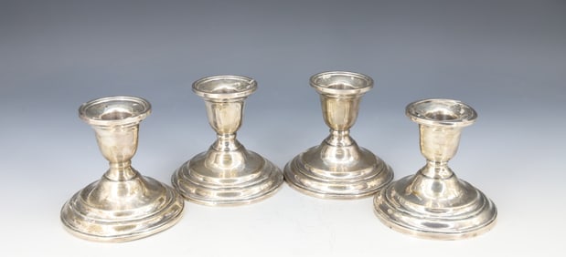(4) STERLING SILVER CANDLEHOLDERS