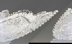 EARLY AMERICAN BRILLIANT CUT GLASS BOWL: ORNATE HOBSTARS PATTERN SERPENTINE RIM 4" X 8" DIA PLEASE READ CAREFULLY - Terms for Purchasing and Shipping of Auction Items. Please read carefully before bidding. Hartzell’s Auction Gallery. Hartz