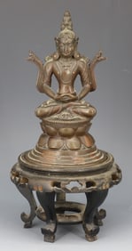 19TH C BRONZE LORD BRAHMA FIGURINE