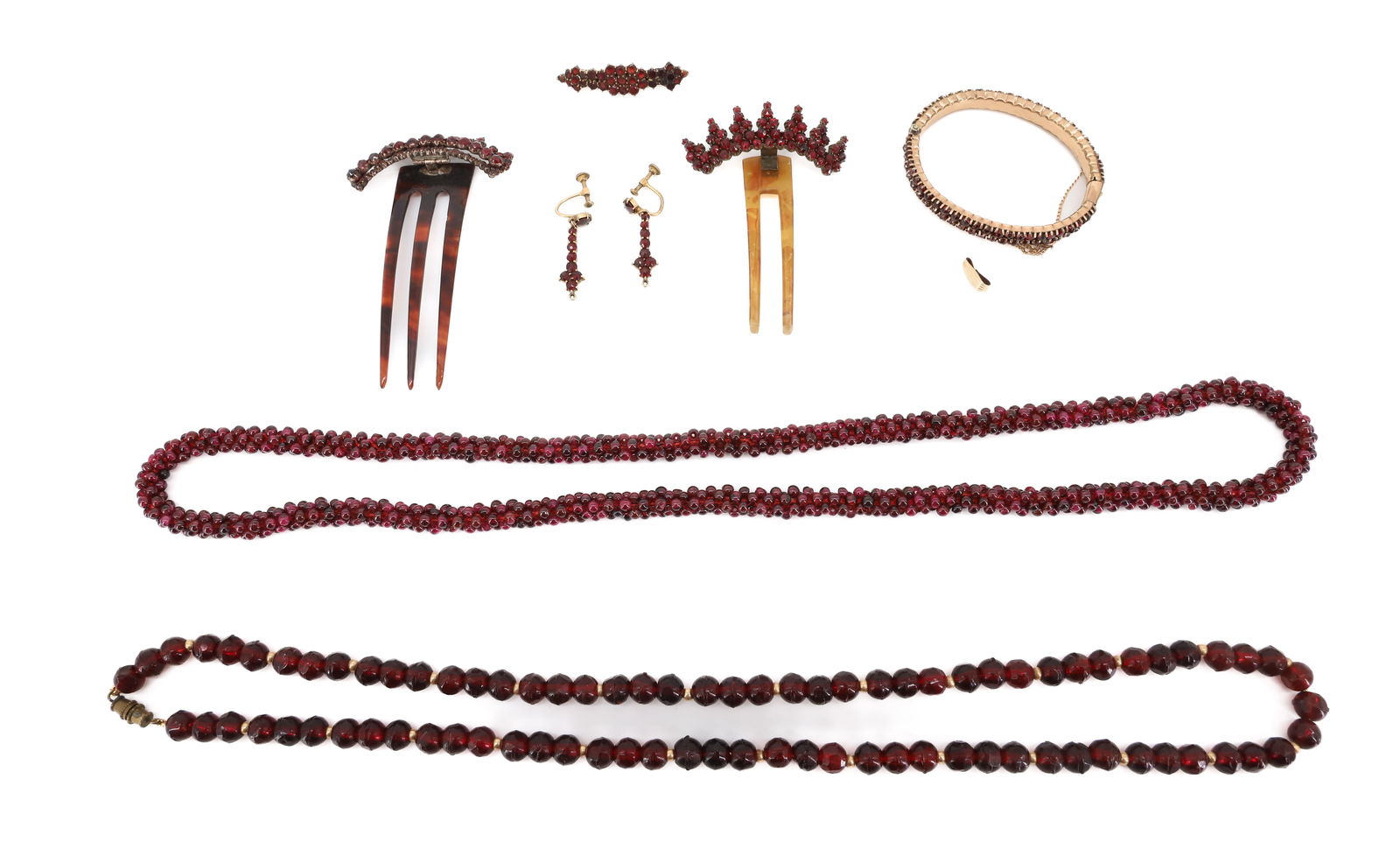 VICTORIAN GARNET JEWELRY LOT (1 of 4)