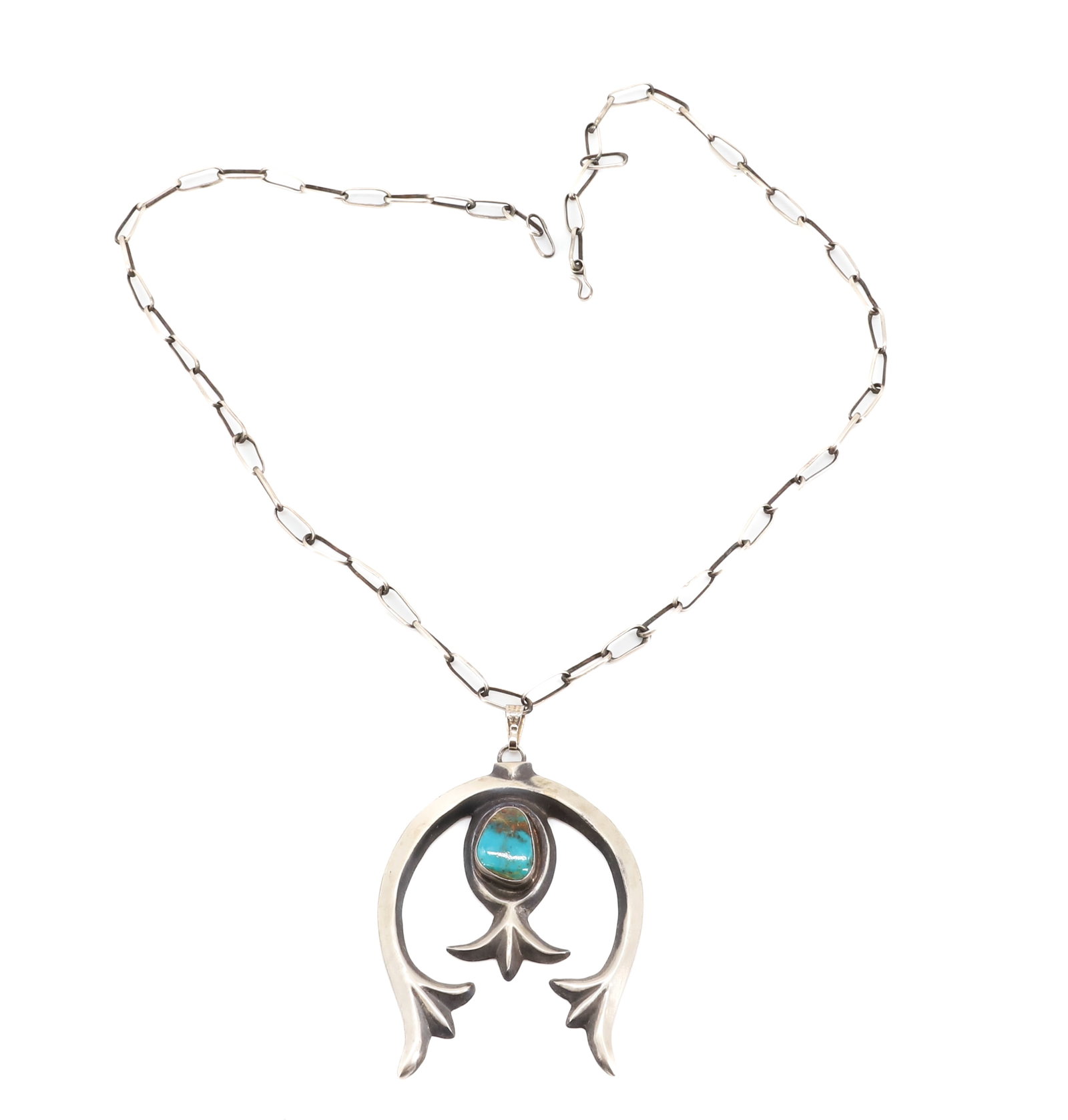 NATIVE AMERICAN NECKLACE: LARGE PENDANT LINK CHAIN 22"L TOTAL WEIGHT 1.7 OZT PLEASE READ CAREFULLY - Terms for Purchasing and Shipping of Auction Items. Please read carefully before bidding. Hartzell’s Auction Gallery. Hartz