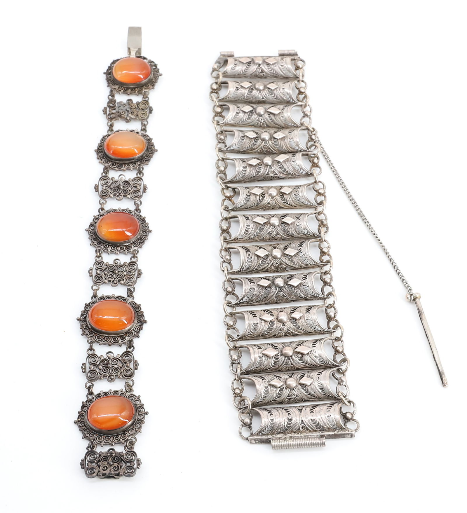 (2) SILVER FILIGREE BRACELETS (1 of 3)