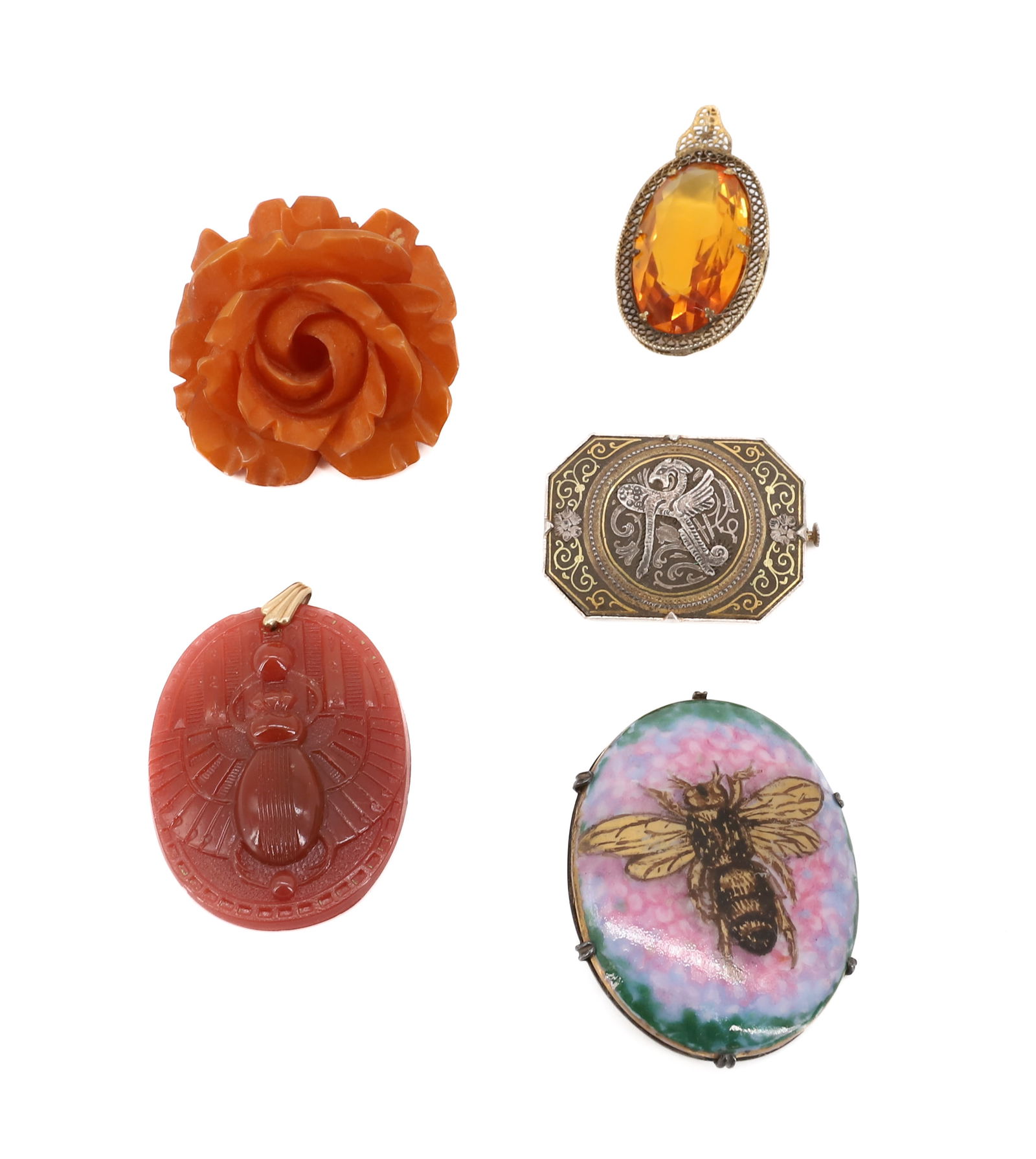 (5) VINTAGE BROOCHES (1 of 2)